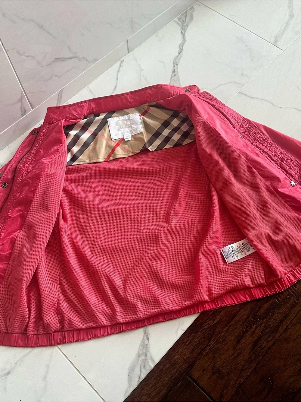 Authentic BURBERRY Girls Youth Windbreaker Jacket Cherry Trench Coat 14 Years